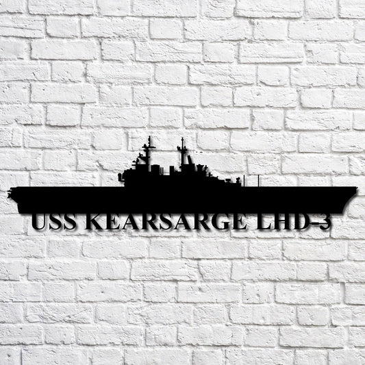Uss Kearsarge Lhd3 Navy Ship Metal Art, Custom Us Navy Ship Cut Metal Sign, Gift For Navy Veteran, Navy - metal sign