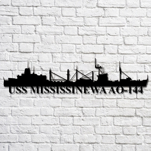 Uss Mississinewa Ao144 Navy Ship Metal Art, Gift For Navy Veteran, Navy Ships Silhouette Metal Art, Navy Home Decor Laser Cut Metal Signs Custom Gift Ideas