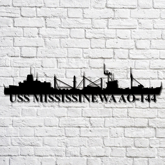 Uss Mississinewa Ao144 Navy Ship Metal Art, Gift For Navy Veteran, Navy Ships Silhouette Metal Art, Navy Home Decor Laser Cut Metal Signs Custom Gift Ideas