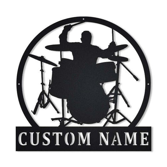 Personalized Drummer Male Metal Sign Art, Custom Drummer Male Metal Sign, Drummer Gifts For Men, Drummer - metal sign