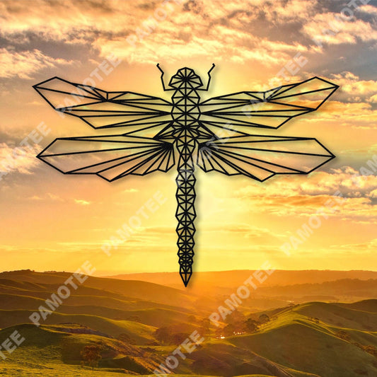 Geometric Dragonfly Metal Art, Home Decor, Mother's Day Gift, Metal Laser Cut Metal Signs Custom Gift - metal sign