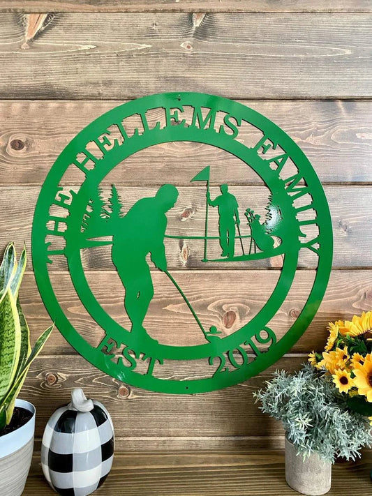Personalized Metal Golf Sign Cut Metal Sign Metal House Sign - 8 inches - metal sign