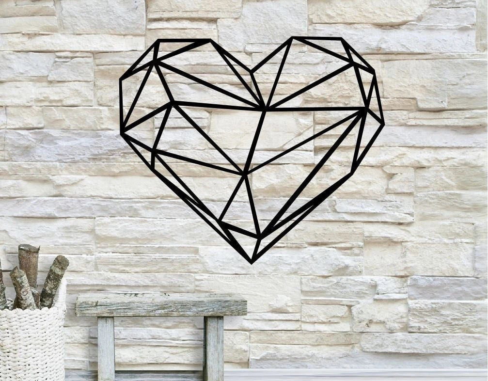 Geometric Heart Heart Wall Decor Metal Wall Decor Modern