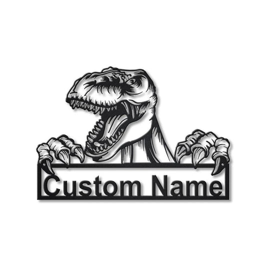 Personalized Tyrannosaurus Dinosaur Metal Sign Art, Custom Tyrannosaurus Dinosaur Metal Sign, Animal - metal sign