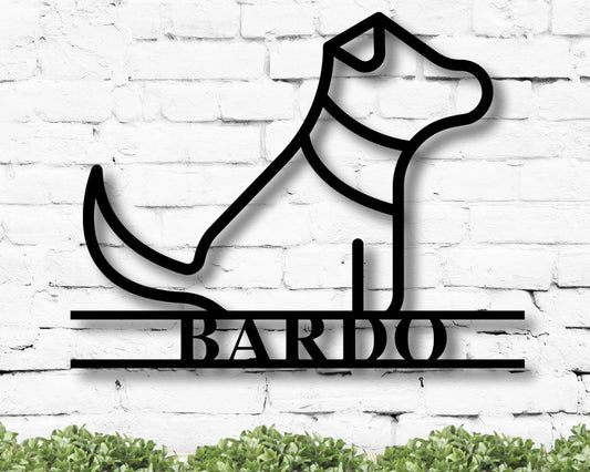 Pet Name Sign Personalized Name Sign Dog Name Sign Pet Sign Dog House Sign Puppy House Gift Doghouse Sign Dog Paw Sig - 8 inches - metal sign