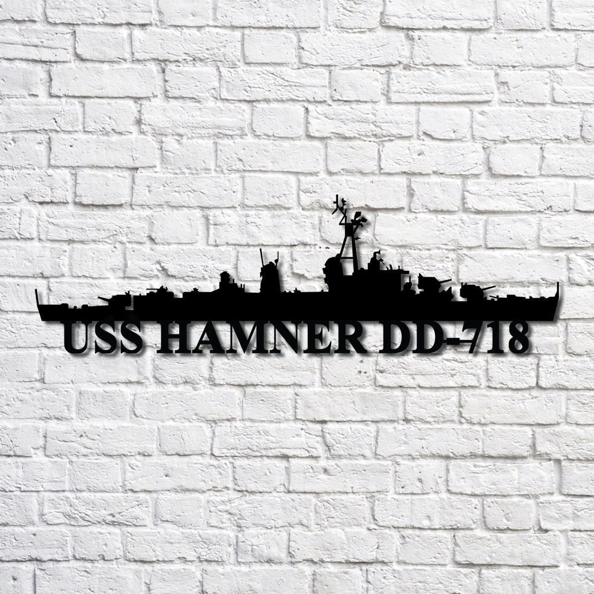 Uss Hamner Dd718 Navy Ship Metal Art, Custom Us Navy Ship Cut Metal Sign, Gift For Navy Veteran, Navy Ships Silhouette Metal Art, Navy Home Decor Laser Cut Metal Signs Custom Gift Ideas