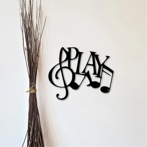 Play Word Music Decor Metal Play Sign Musician Wall Decor Musician Gifts Music Notes Decor Treble Clef Note Cutout Note