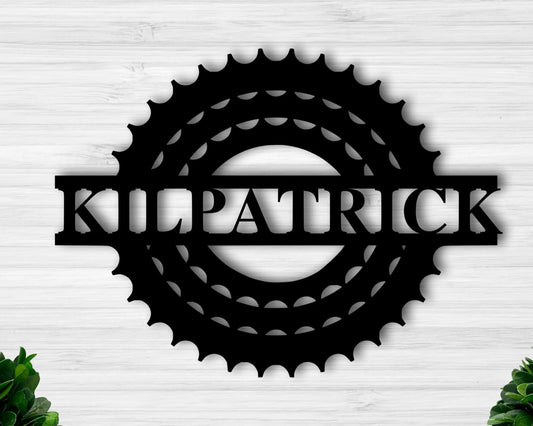 Personalized Metal Mountain Bike Sign Family Name Metal Signmetal Triathlete Sign Custom Last Name Sign Personalized Metal Wall Decor - 8 inches - metal sign