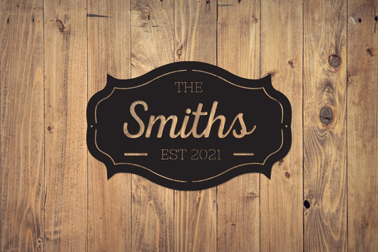 Custom Family Name Metal Sign Metal Name Sign Metal Signs - 8 inches - metal sign