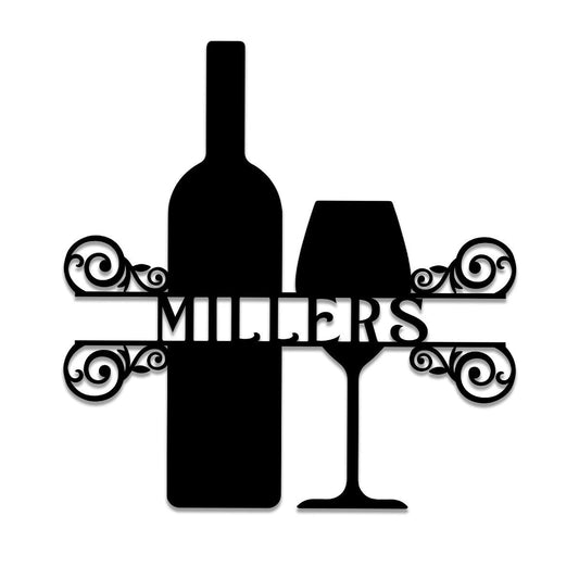Personalized Wine Metal Bar Sign, Custom Pub, Tap, Caf, Metal Laser Cut Metal Signs Custom Gift Ideas - 8 inches - metal sign