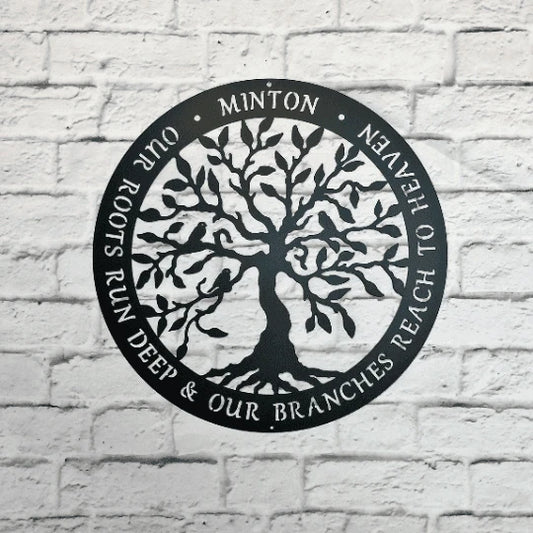 Our Roots Run Deep Cut Metal Sign Metal House Sign - 8 inches - metal sign