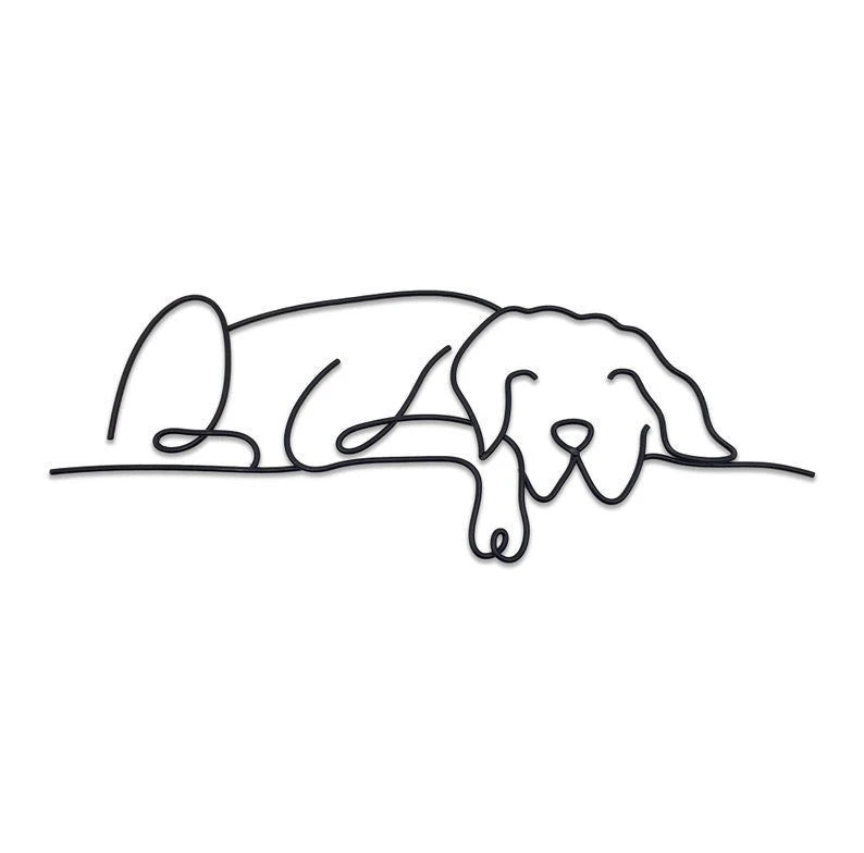 Metal Dog Sleeping Dog Metal Sign Dog Lover