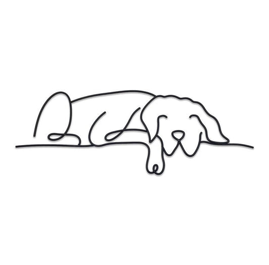 Metal Dog Sleeping Dog Metal Sign Dog Lover - 8 inches - metal sign