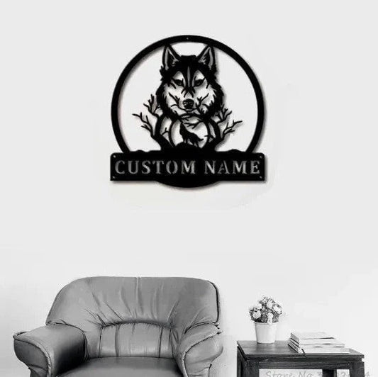 Wolf Sign, Custom Wolf Name Wall Decor, Wolf Gifts Funny, Wolf Wall Hanging, Wolf Shelf Decor, Wolf Decorations, Animal Custom Laser Cut Metal Signs Custom Gift Ideas