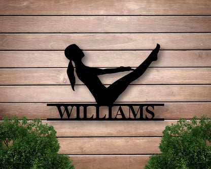 Yoga Family Name Sign, Family Name Metal Sign, Personalized Yoga Sign, Custom Last Name Sign, Personalized Metal Wall Art, Laser Cut Metal Signs Custom Gift Ideas