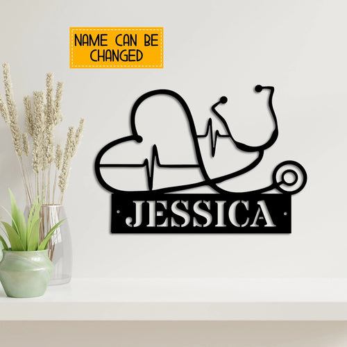 Personalized Nurse Sign, Lpn, Rn, Cna, Wall Office, Metal Decor, Nurse Gift, Metal Wall Art, Custom Name Sign, Door Hanger, Laser Cut Metal Signs Custom Gift Ideas