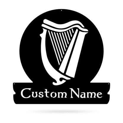 Celtic Harp Monogram Cut Metal Sign Metal House Sign