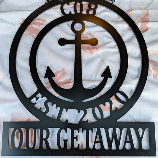 Nautical Decor 3 Spots To Personalize Garden Yard Decor Custom Beach House Decor Anchor Sign Lake House Landscaping Sign - 8 inches - metal sign