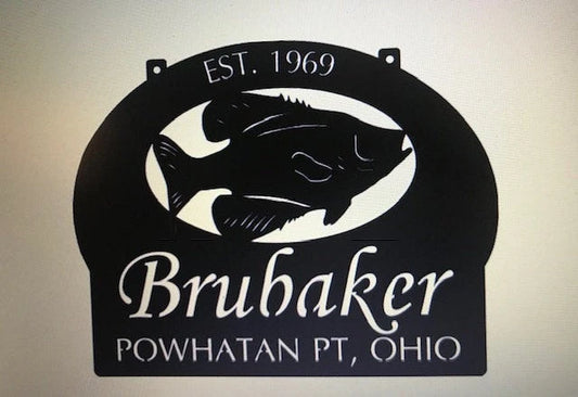 Metal Crappie Fish Sign Fish Sign Laser Cut Fish Sign Metal House Sign - 8 inches - metal sign