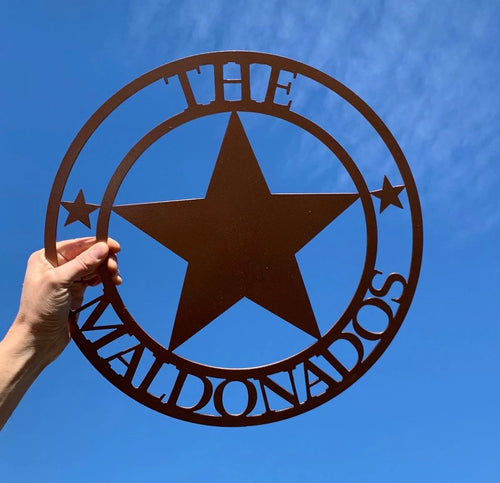Texas Star Personalized Name Cut Metal Sign, Wall Decor Metal Sign, Home Decor Metal Art Laser Cut Metal Signs Custom Gift Ideas