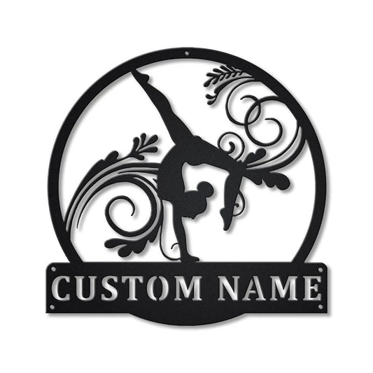 Personalized Gymnastics Sport Monogram Metal Sign Art, Custom Gymnastics Sport Metal Sign, Hobbie Gifts - metal sign