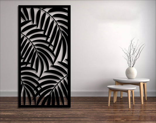 Metal Palm Leaves Decorative Panel Fence Privacy Screen Outdoor Or Indoor Dp1 - 8 inches - metal sign