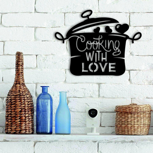 Cooking With Love For Kitchen Lover Decor Wall Art Cut Metal Sign Laser Cut Metal Signs Custom Gift Ideas