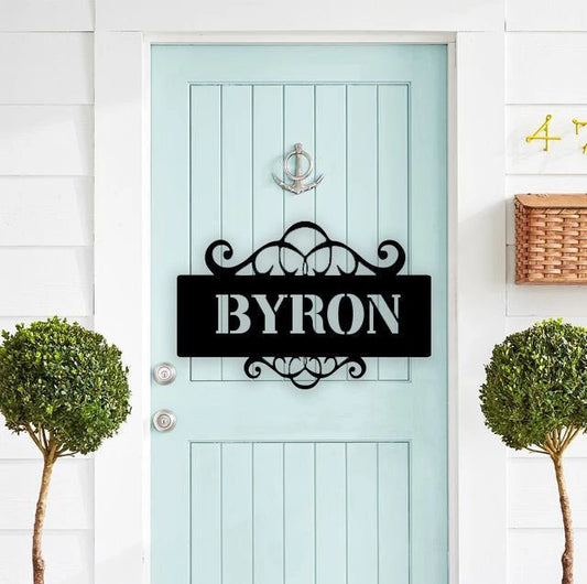 Last Name Family Sign Family Name Metal Sign Metal Sign Custom Metal Sign Outdoor Signs Custom Metal Name - 8 inches - metal sign
