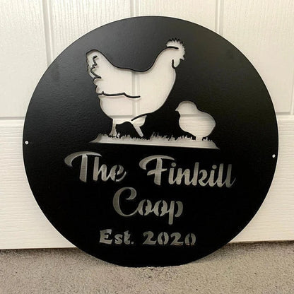 Custom Hen House Sign, Hen House Coop Sign, Our Little Coop Sign Metal Sign, Metal Chicken Coop Sign, Personalized Chicken Coop Sign, Chicks Laser Cut Metal Signs Custom Gift Ideas