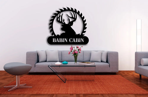 Deer Sign Deer Antler Decor Deer Hunter Gift Deer Camp Sign Christmas Gift For Him Deer Name Metal Sign Fathers Day Gif
