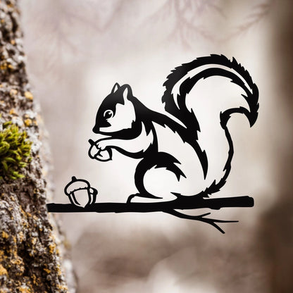 Go Nuts Squirrel Metal Art Garden Signs Cut Metal Sign Metal House Sign