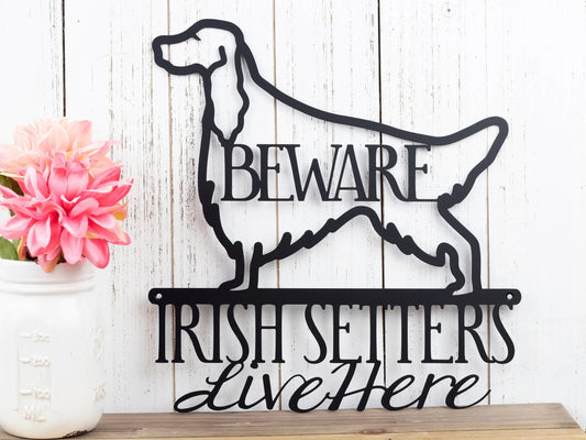Irish Setter Red Setter Setter Dog Sign Metal Sign Metal Wall Decor Wall Hanging Sign - 8 inches - metal sign