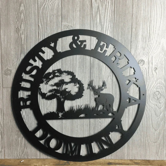 Custom Deer Hunting Sign Cut Metal Sign Metal House Sign - 8 inches - metal sign