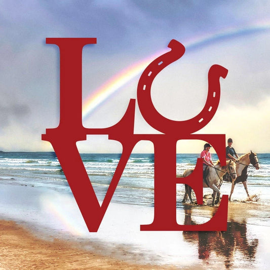 Love Letters Horse Sign Metal Decor - 8 inches - metal sign