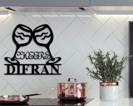 Personalized Wine Theme Sign, Custom Wine Theme Sign, Wine Sign, Metal Family Name Sign With Wine, Wine - metal sign