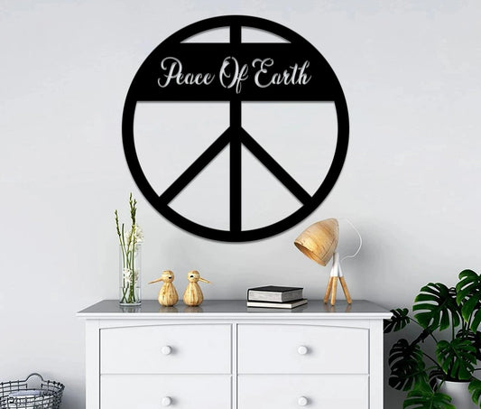 Peace Symbol Metal Wal Art Choose Your Size 12" 14" 18" 24" Or 30" Choose Your Favorite Color - 8 inches - metal sign