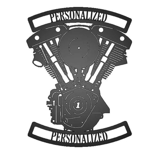 Personalized Shovelhead Engine Metal Garage Sign Laser Cut Metal Signs Custom Gift Ideas - 8 inches - metal sign