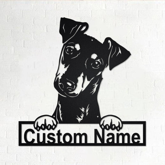 Personalized Custom Manchester Terrier Metal Sign for Dog Lover Custom Name - 8 inches - metal sign