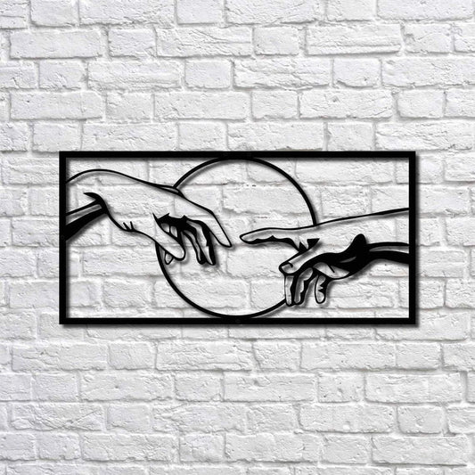 Creation of Adam Two Hands Wall Art Cut Metal Sign Laser Cut Metal Signs Custom Gift Ideas - 8 inches - metal sign
