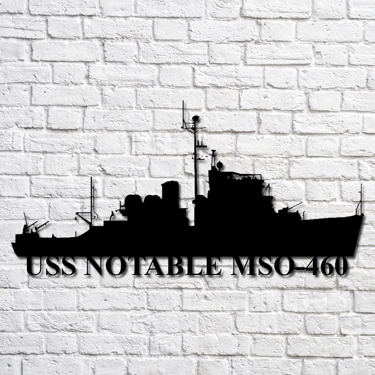 Uss Notable Mso460 Navy Ship Metal Art, Gift For Navy Veteran, Navy Ships Silhouette Metal Art, Navy Home Decor Laser Cut Metal Signs Custom Gift Ideas