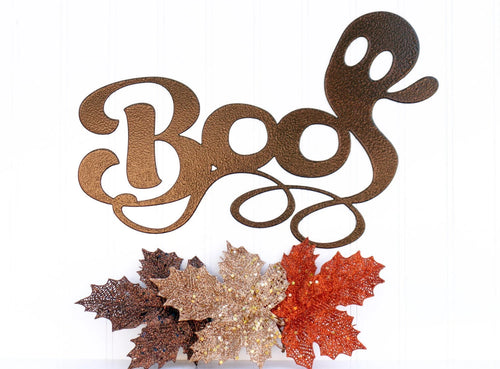Boo Ghost Halloween Metal Sign Copper Halloween Decor Boo Outdoor Door Sign Halloween Saying