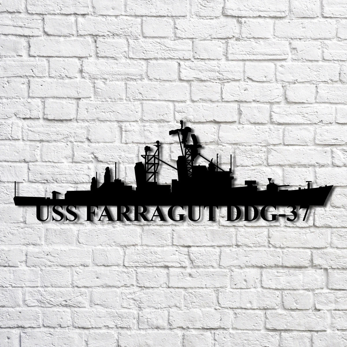 Uss Farragut Ddg37 Navy Ship Metal Art, Custom Us Navy Ship Cut Metal Sign, Gift For Navy Veteran, Navy Ships Silhouette Metal Art, Navy Home Decor Laser Cut Metal Signs Custom Gift Ideas