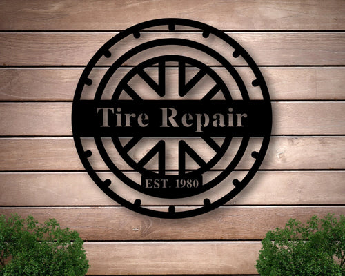 Personalized Metal Shop Sign, Custom Tire Shop Sign, Custom Workshop Metal Signs, Personalized Shop Sign, Mechanic Gift, Laser Cut Metal Signs Custom Gift Ideas