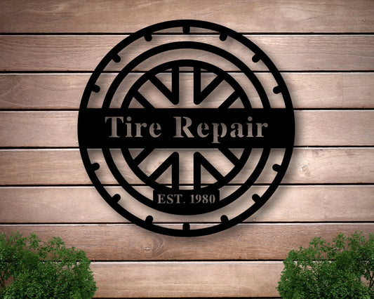 Personalized Metal Shop Sign, Custom Tire Shop Sign, Custom Workshop Metal Signs, Personalized Shop Sign - metal sign