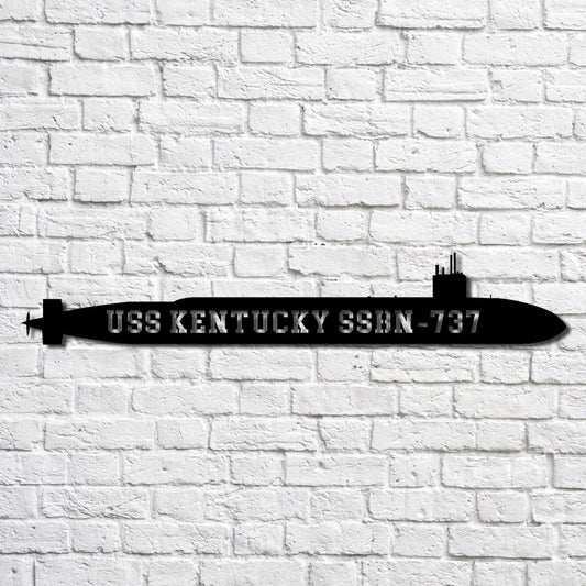 Uss Kentucky Ssbn737 Navy Ship Metal Art, Custom Us Navy Ship Cut Metal Sign, Gift For Navy Veteran, Navy - metal sign