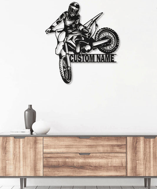 Custom Name Biker Motorcycle Metal House Sign - 8 inches - metal sign
