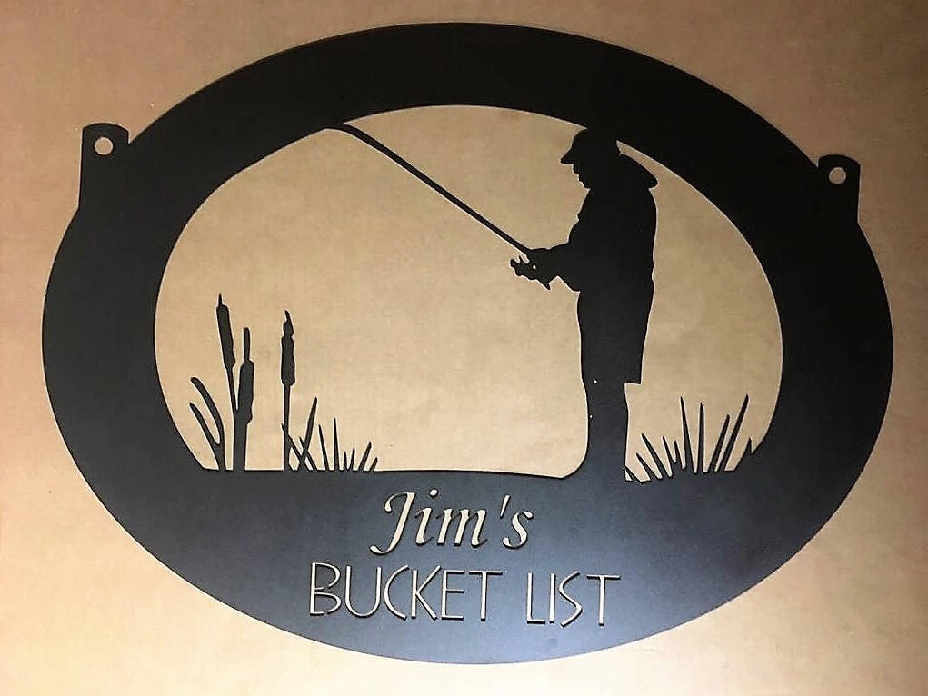 Personalized, Metal Fisherman Sign, Metal Wall Art, Metal House Sign, Metal Laser Cut Metal Signs Custom Gift Ideas