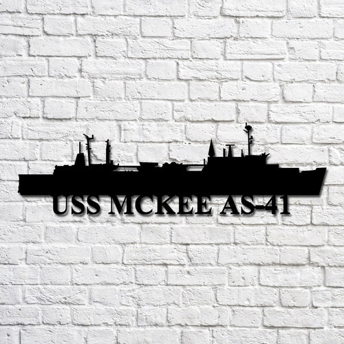 Uss Mckee As 41 Navy Ship Metal Art, Custom Us Navy Ship Cut Metal Sign, Gift For Navy Veteran, Navy Ships Silhouette Metal Art, Navy Home Decor Laser Cut Metal Signs Custom Gift Ideas