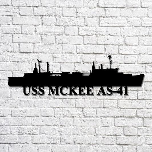Uss Mckee As 41 Navy Ship Metal Art, Custom Us Navy Ship Cut Metal Sign, Gift For Navy Veteran, Navy - metal sign