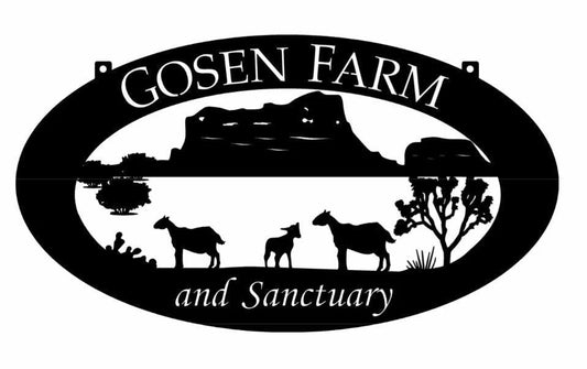 Metal Southwestern Sign With Goats Desert Silhouette Southwest Goat Sign Metal House Sign - 8 inches - metal sign